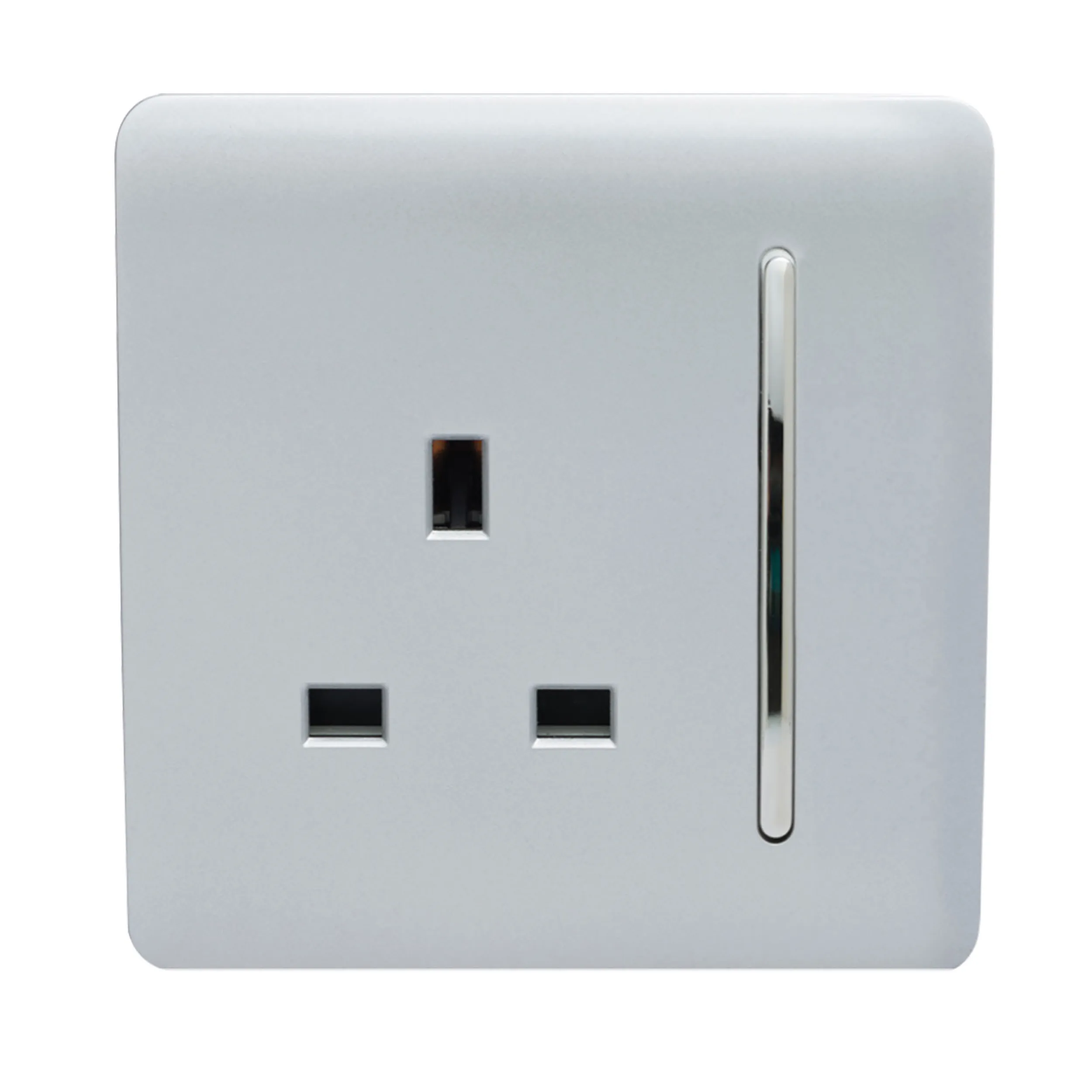 1 Gang 13Amp Switched Single Socket Silver